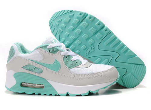 Nike Air Max 90 Womenss Shoes Wholesale White Gray Green Outlet Store